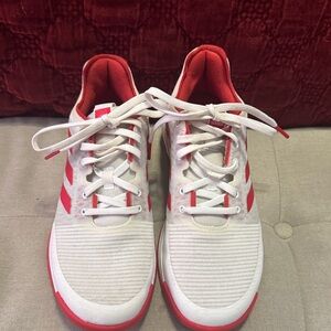 Adidas White and Red Athletic Shoes